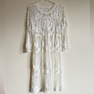 White Sheer Lacy Dress